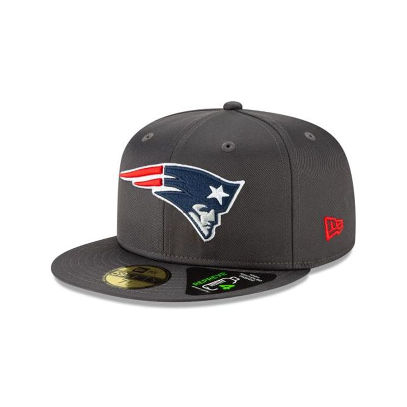 NFL New England Patriots Repreve 59Fifty Fitted (KDI6646) - Grey New Era Caps